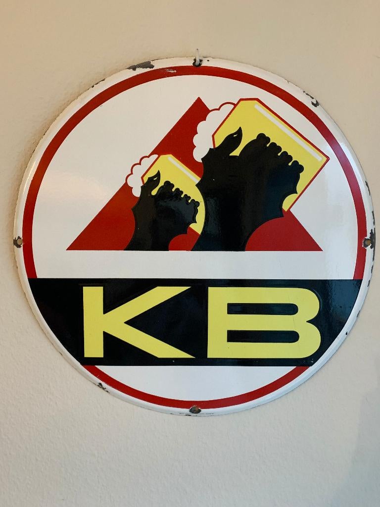 Plaque émaillée bière KANTERBRAU café brasserie, Enlèvement ou Envoi, Utilisé, Panneau publicitaire