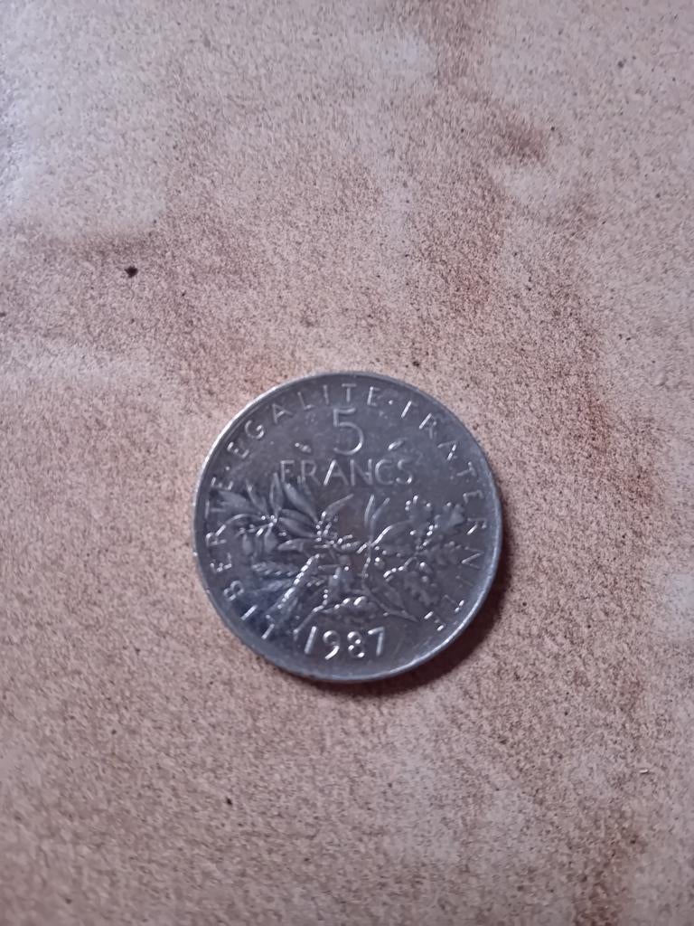 5 francs semeuse 1987, Postzegels en Munten, Ophalen, Losse munt