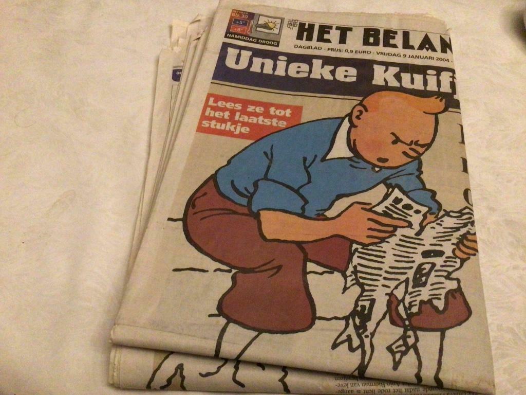 Unieke Krant Kuifje HBL januari 2004, Verzamelen, Ophalen of Verzenden, Kuifje, Gebruikt