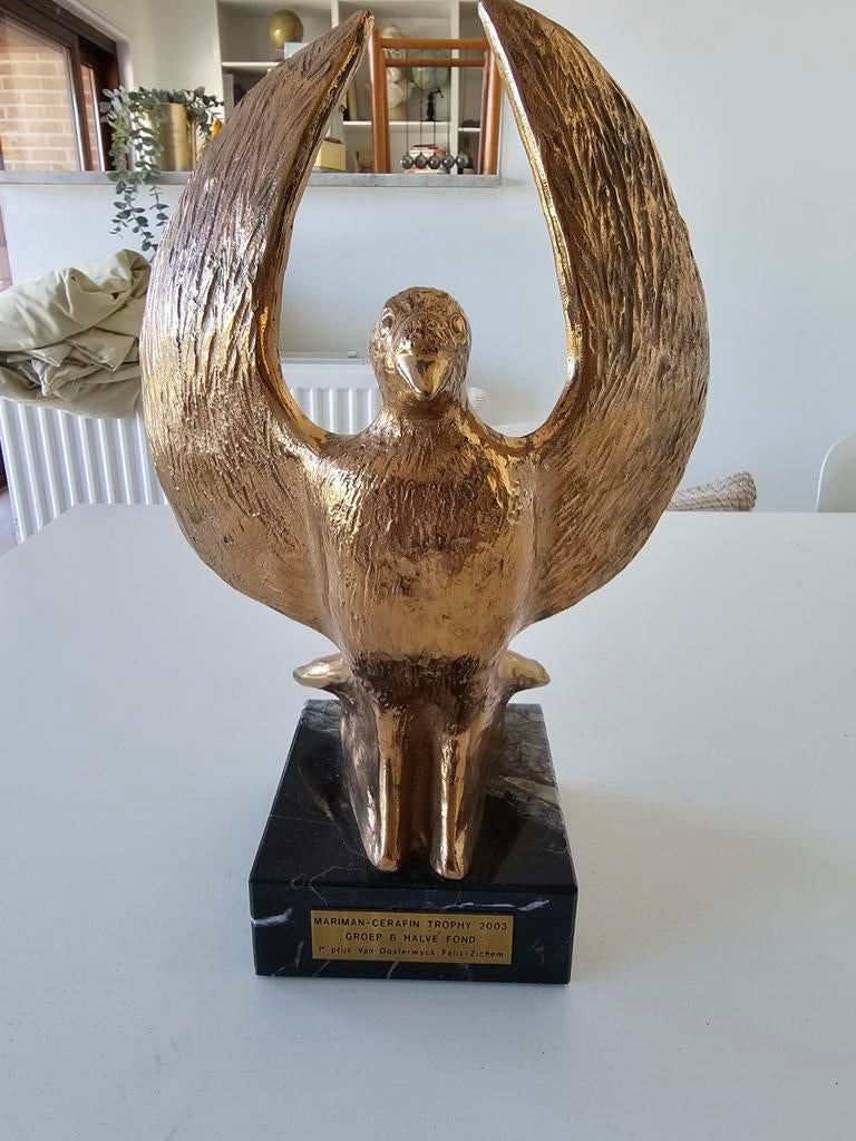 M helderweirdt brons beeld duif, Antiek en Kunst, Ophalen, Brons