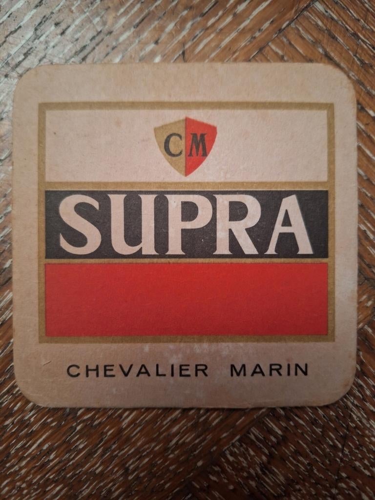 Oud bierviltje Supra bier brouwerij Chevalier Marin Mechelen, Ophalen of Verzenden, Zo goed als nieuw
