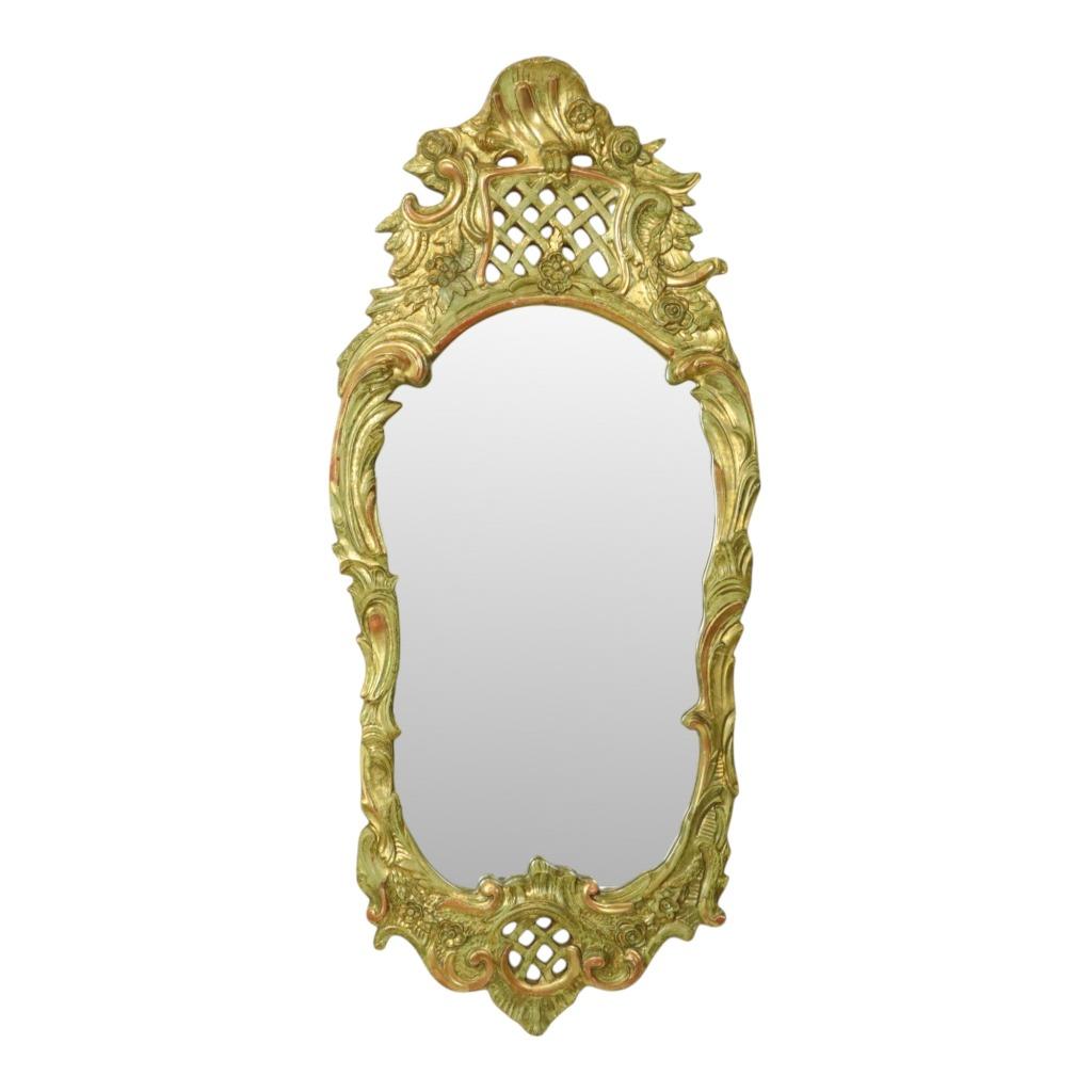 Grote Zweedse Spiegel Bladgoud Verguld Rococo Stijl 119cm, Antiek en Kunst, Antiek | Spiegels, 50 tot 100 cm, 100 tot 150 cm, Overige vormen