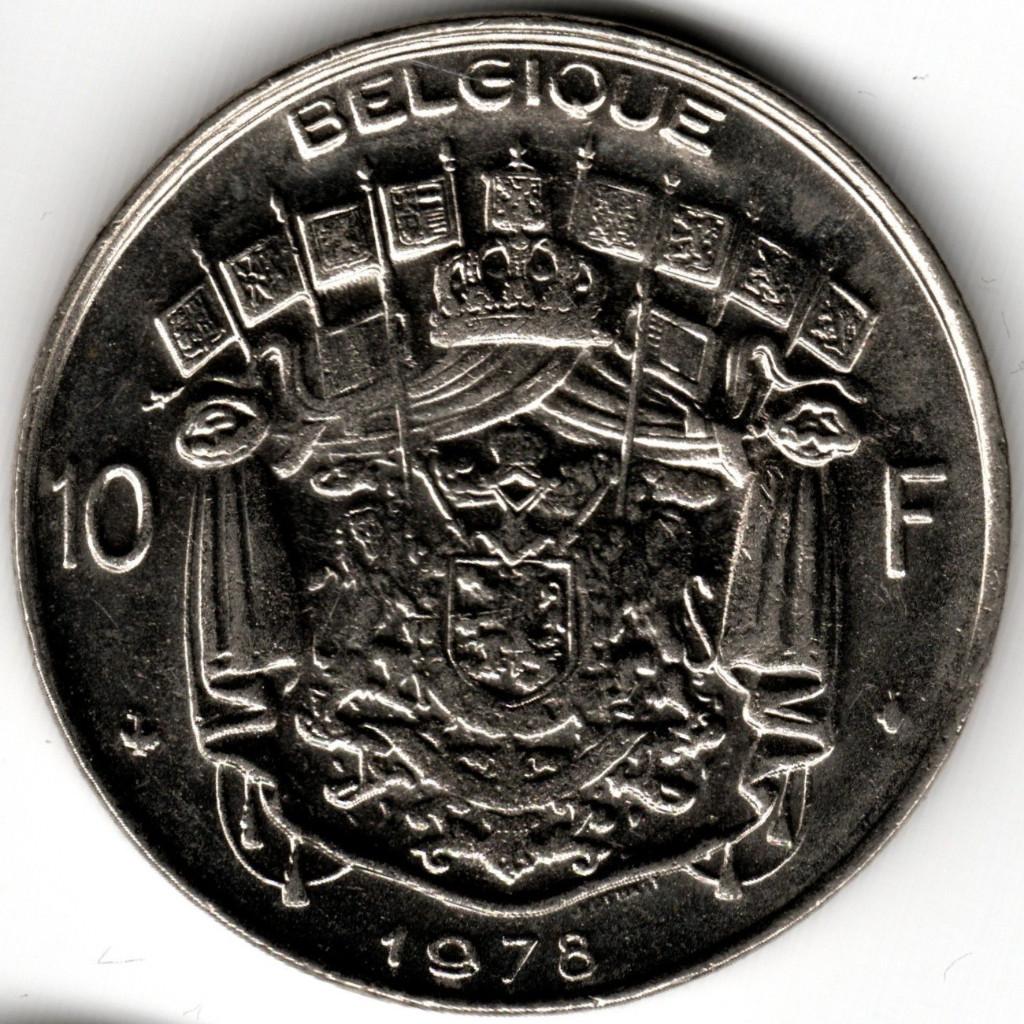 Belgique : 10 Francs 1978 FR Morin 776 Ref 16307, Enlèvement ou Envoi, Métal, Monnaie en vrac