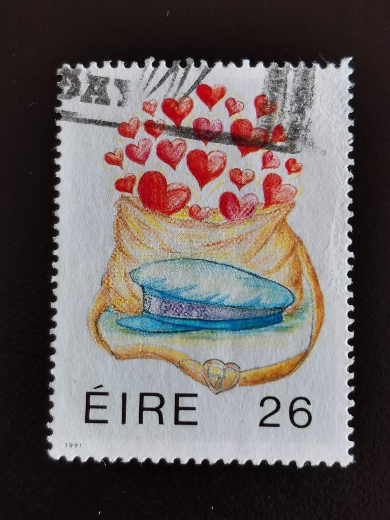 Ierland 1991 - Valentijn, hartjes, Ophalen of Verzenden, Ierland, Gestempeld