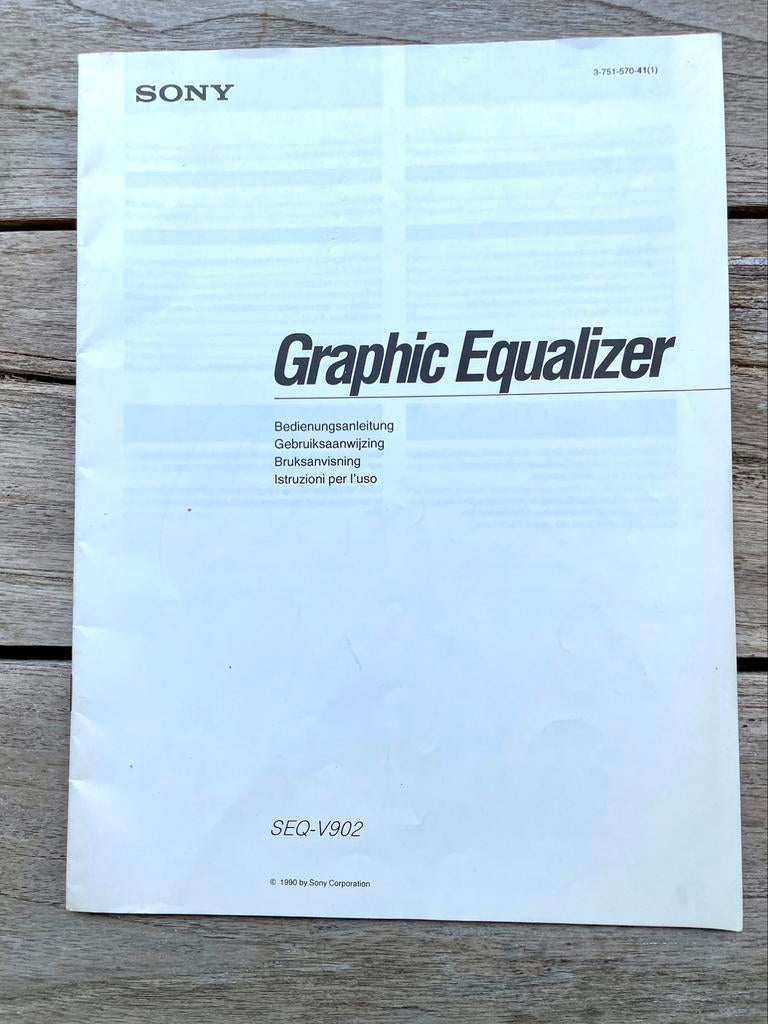 Sony SEQ-V902 equalizer MANUAL, TV, Hi-fi & Vidéo, Chaîne Hi-fi, Enlèvement ou Envoi, Comme neuf, Sony