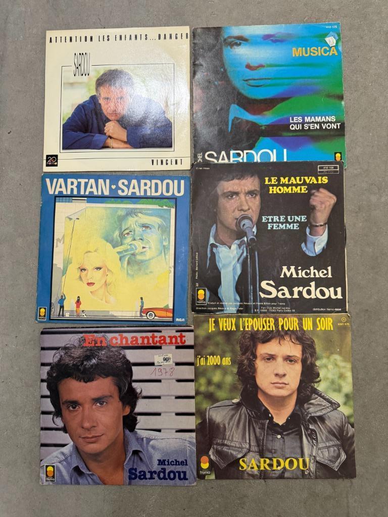 Michel SARDOU, VINYLS 45 T, lot de 6 disques, CD & DVD, Envoi