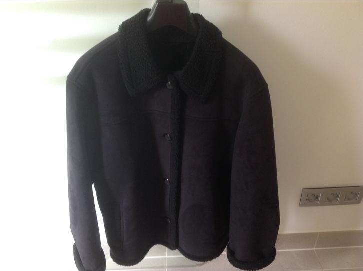 Dames vest leder look gevoerd met teddy 42/44, Kleding | Dames, Ophalen, Zo goed als nieuw, Zwart