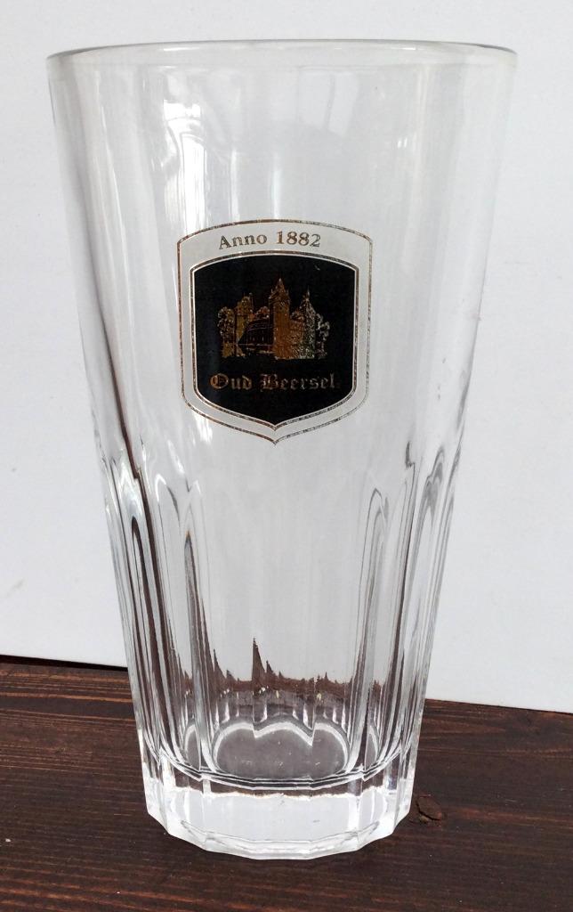bier brouwerij glas Oud Beersel  zwart gouden tekst, Verzamelen, Ophalen of Verzenden, Zo goed als nieuw