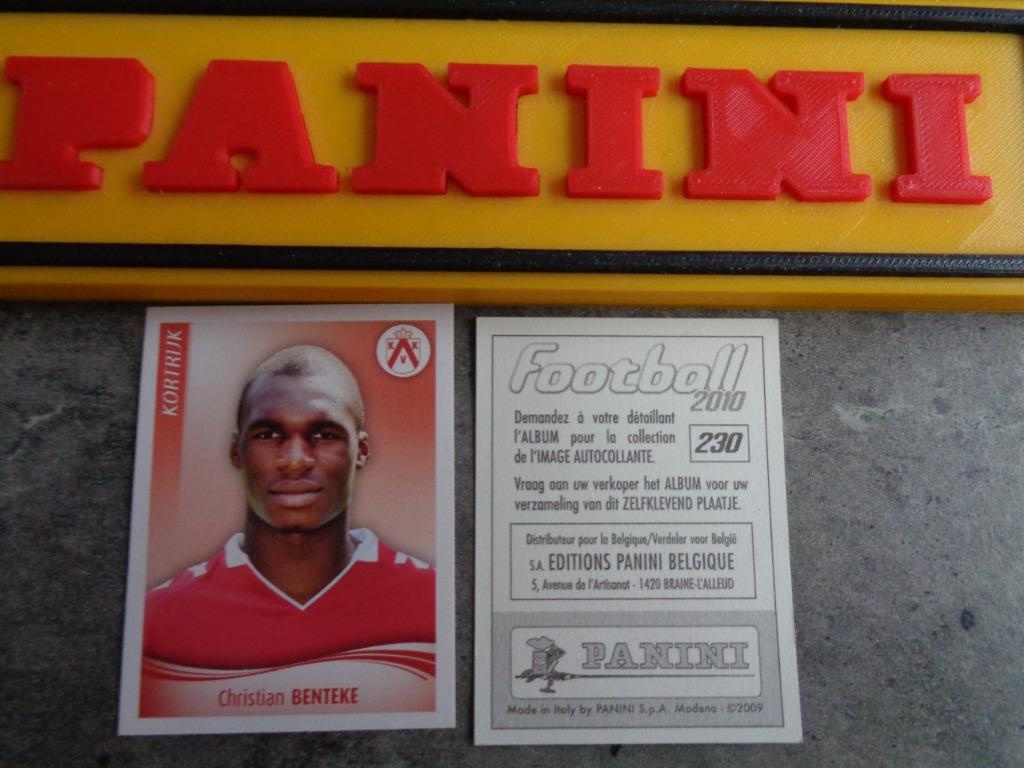 AUTOCOLLANT PANINI FOOTBALL 2010 FOOTBALL BENTEKE, Envoi, Autocollant