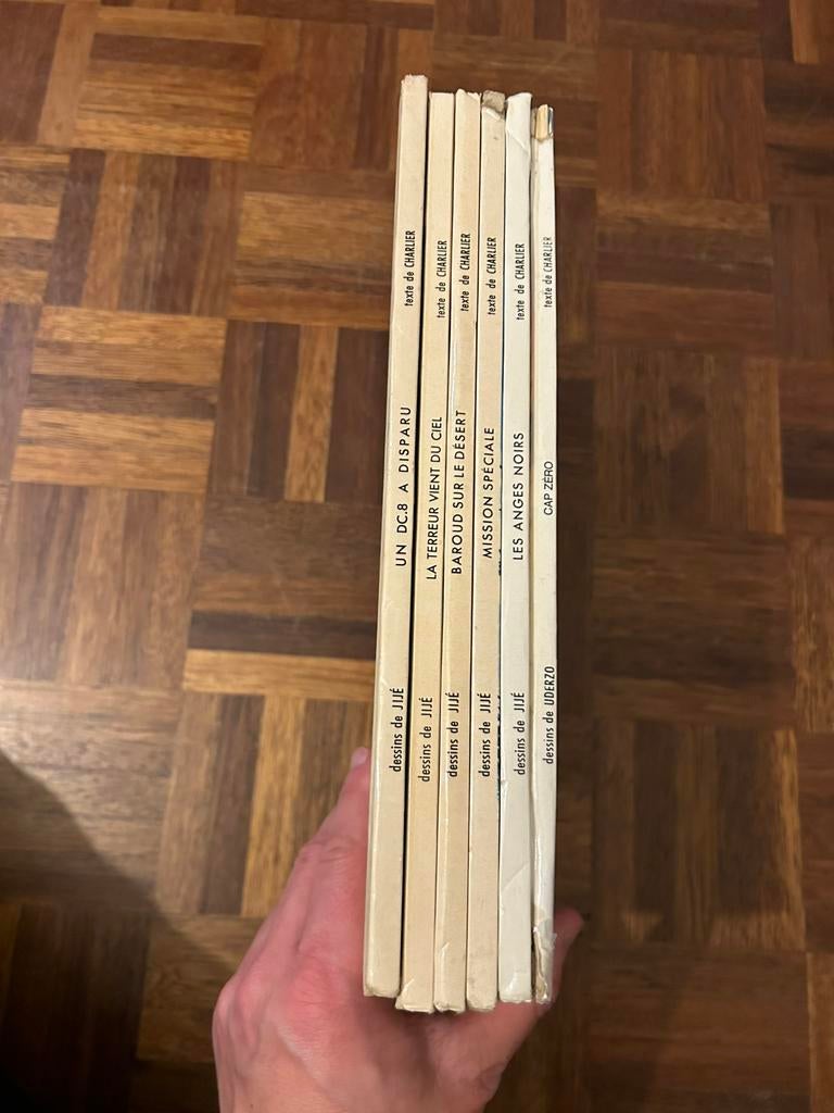 Lot de 6 anciens Tanguy et Laverdure, Ophalen of Verzenden, Gelezen