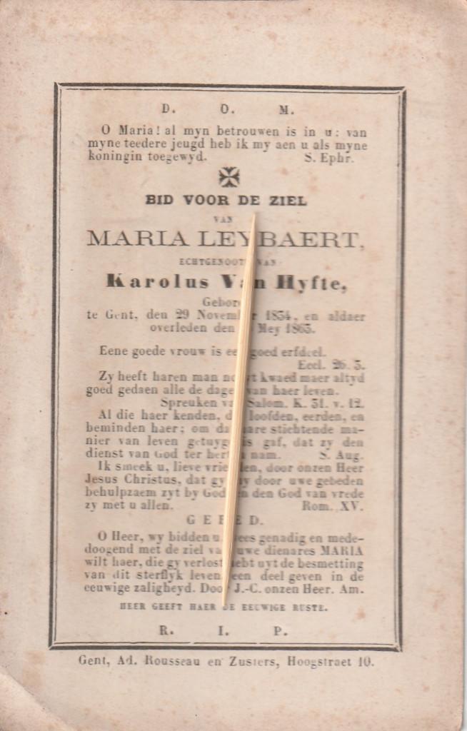Maria Leybaert, Verzenden