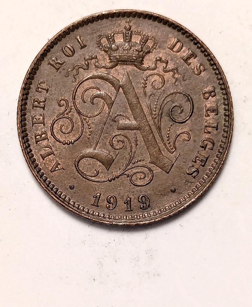 Munt België 2 Centimes 1919 Frans, Ophalen of Verzenden, Brons, Losse munt