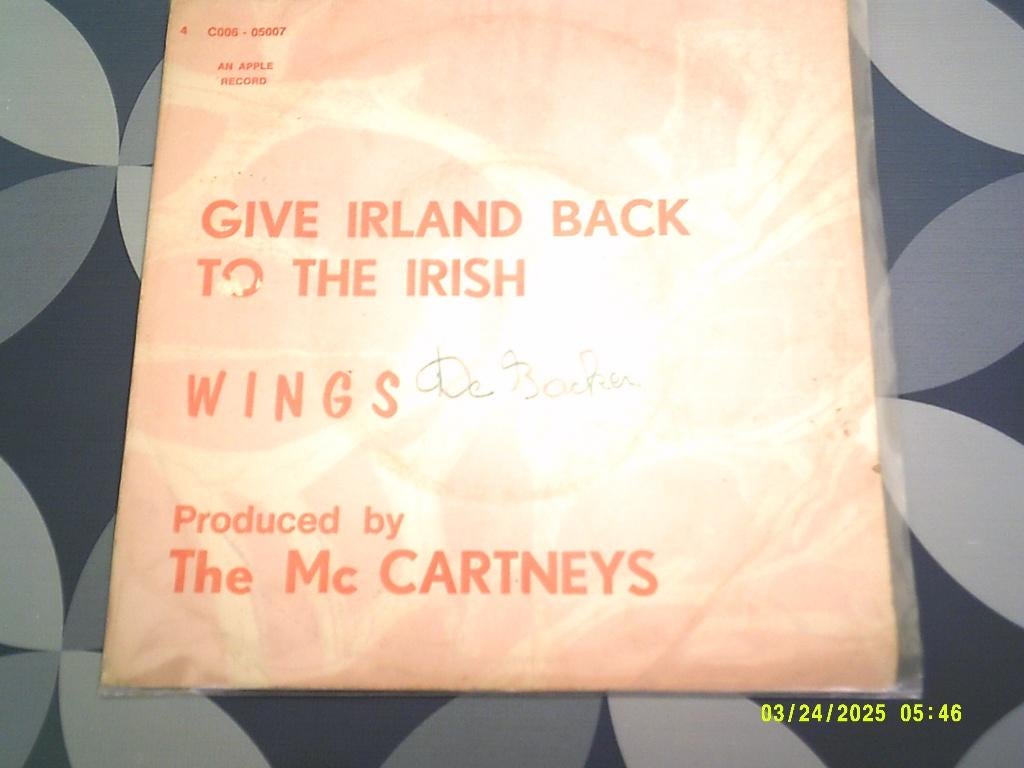 Paul Mc Cartney Wings - Give Ireland Back To The Irish ZGST, Ophalen of Verzenden, Zo goed als nieuw, Overige formaten