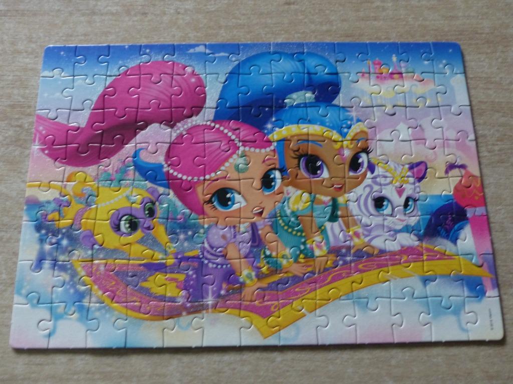 Shimmer & Shine glitter puzzel, Ophalen of Verzenden, Meer dan 50 stukjes, Zo goed als nieuw, 6 jaar of ouder