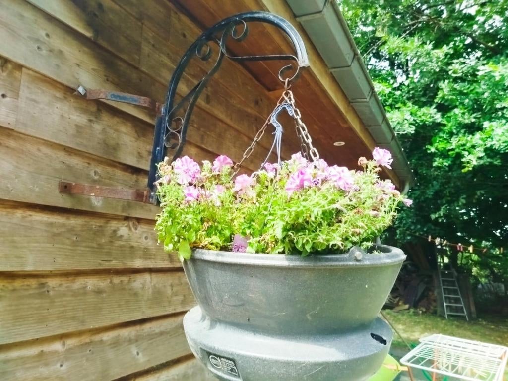 Bloempot bloembak hanger met houder plantenrek bloem plant, Tuin en Terras, Ophalen, Gebruikt