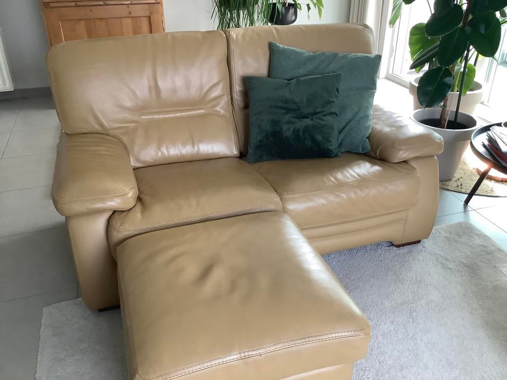 Divanzetel kwaliteitsleder camel, Huis en Inrichting, Ophalen, 150 tot 200 cm, Tweepersoons, Leer