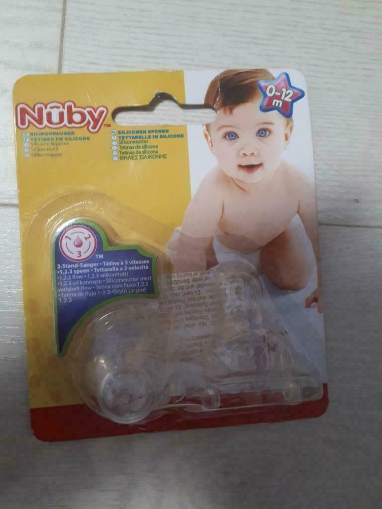 Nuby 1-2-3 siliconen speen 0-12 maand, Kinderen en Baby's, Ophalen, Nieuw, Overige typen