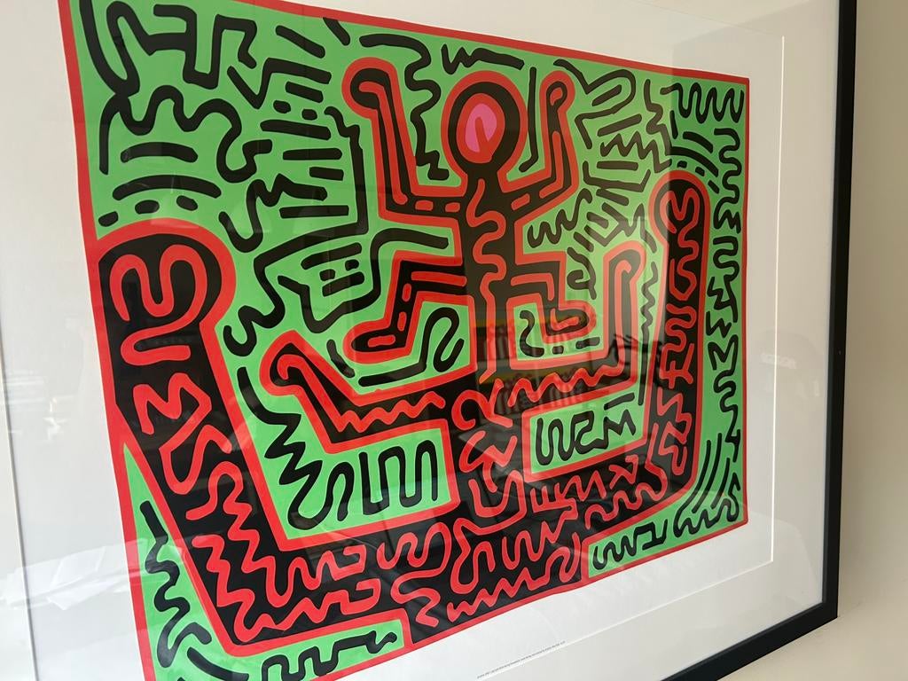 Keith Haring - Zeefdruk - 105x85cm, Antiek en Kunst, Ophalen