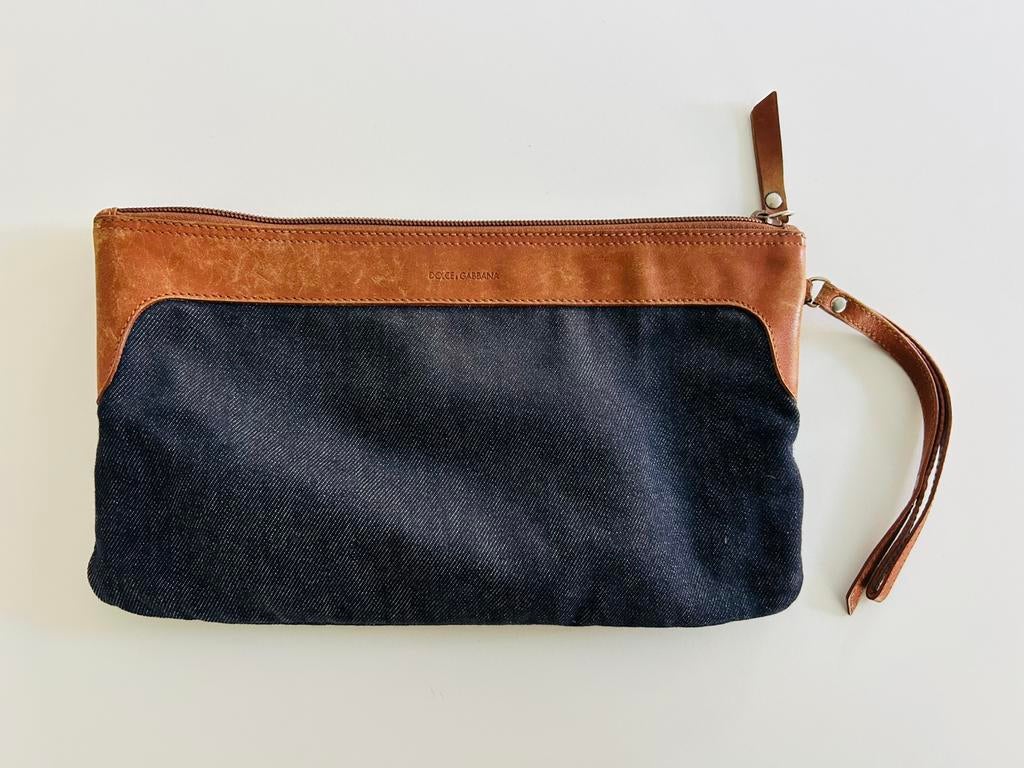 Sac/pochette/ vintage Dolce & Gabbana, Bijoux, Sacs & Beauté, Enlèvement ou Envoi, Utilisé, Bleu, Homme ou Femme