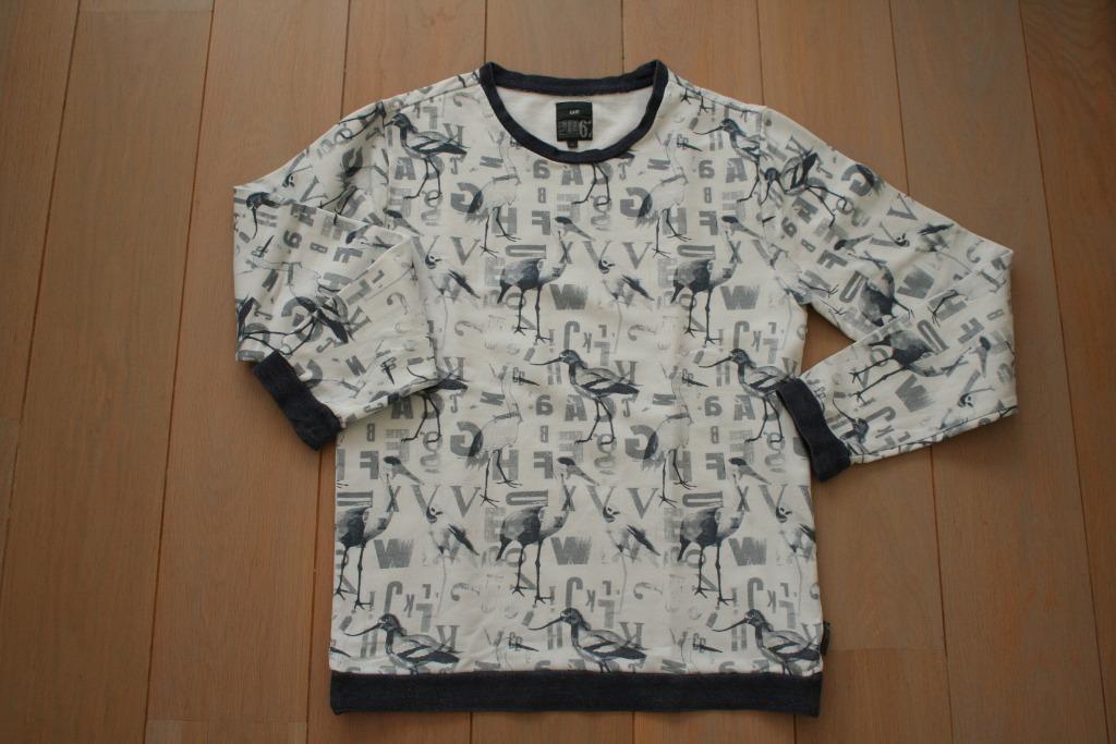 Sweater WE - vogels - maat medium, Porté, Bleu, Taille 48/50 (M), WE