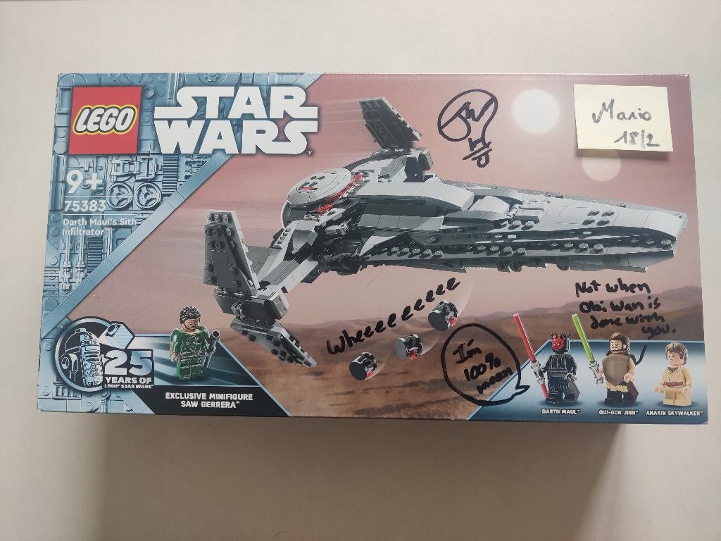 LEGO 75383 Star Wars Darth Mauls Sith Infiltrator Gesigneerd, Kinderen en Baby's, Speelgoed | Duplo en Lego, Ophalen of Verzenden