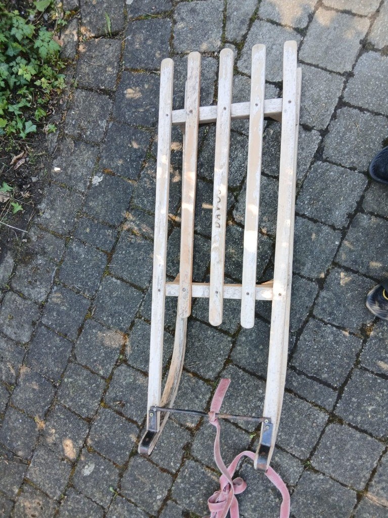Klassieke Nijdam DAVOS Houten Slee, Ophalen, Gebruikt, Hout