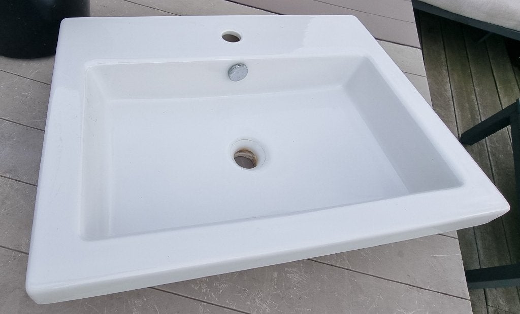 Witte keramische wastafel / lavabo – goede staat, Bricolage & Construction, Sanitaire, Enlèvement, Utilisé, Lavabo