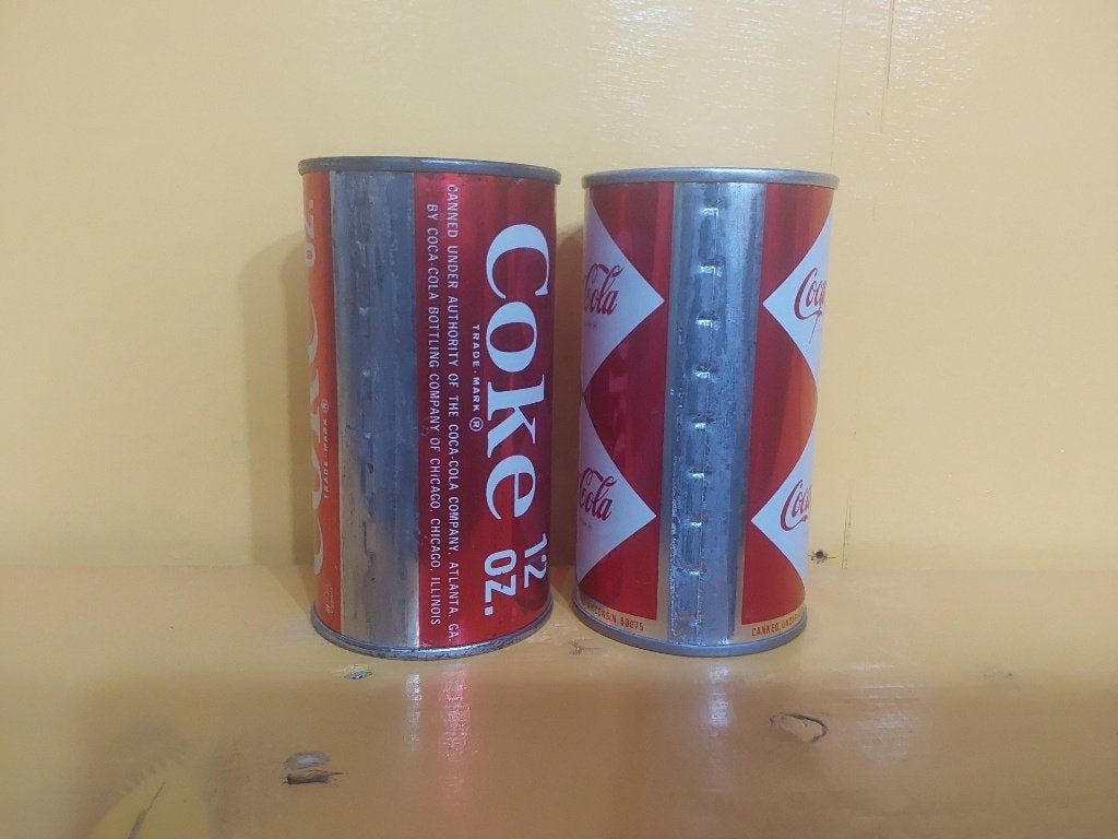 Coca Cola 2 stuks diamond Cans 1960, Ophalen of Verzenden, Zo goed als nieuw