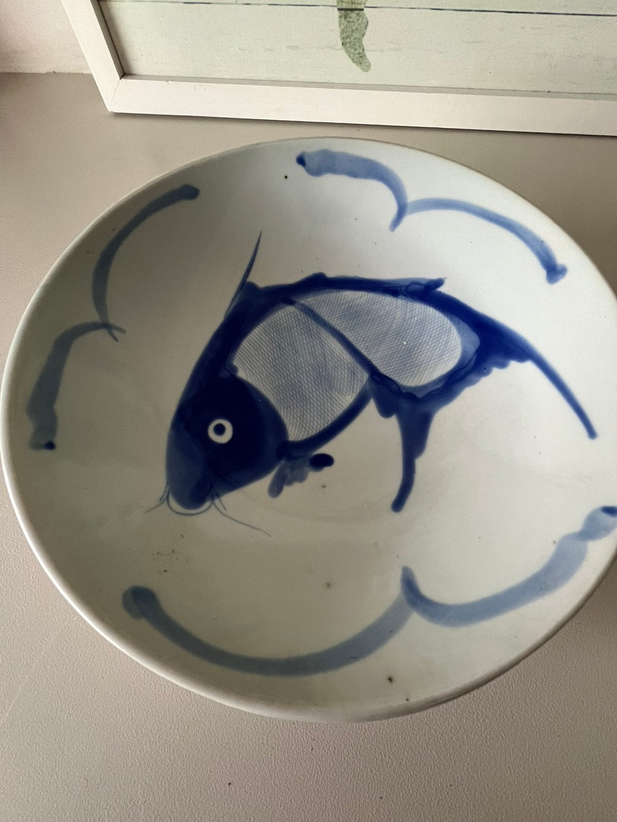 Vintage Chinese Blauw-Wit Porseleinen Schaal, Antiek en Kunst, Ophalen
