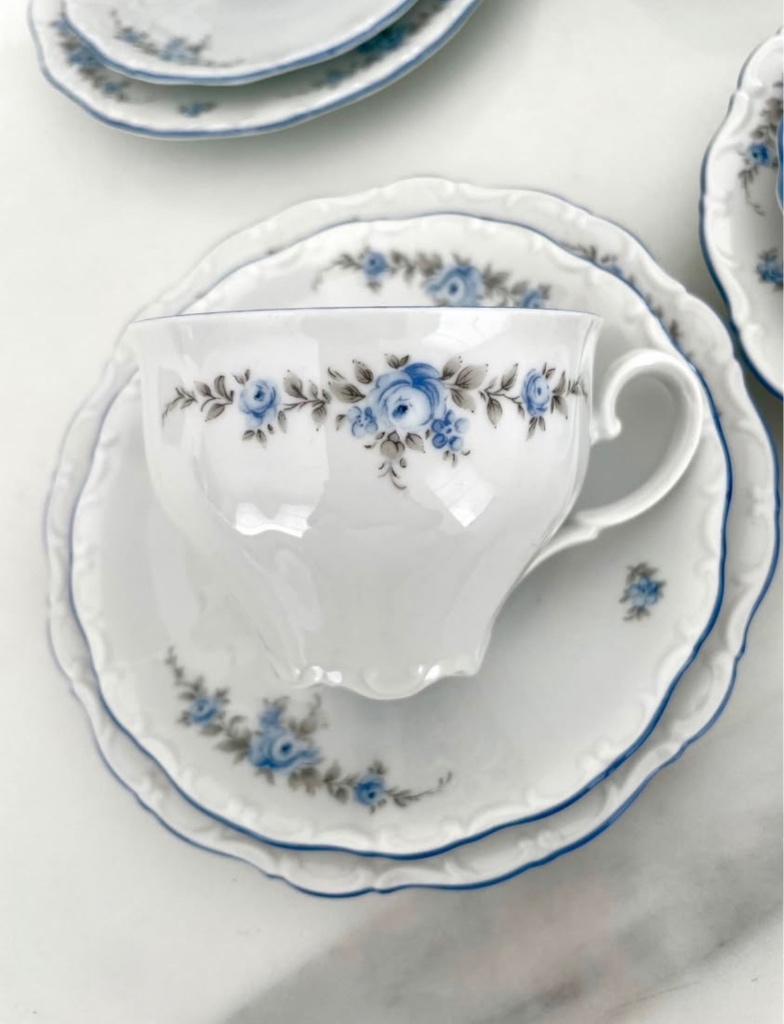 Ensemble de 18 pièces Bavaria Winterling blue rose, Enlèvement ou Envoi