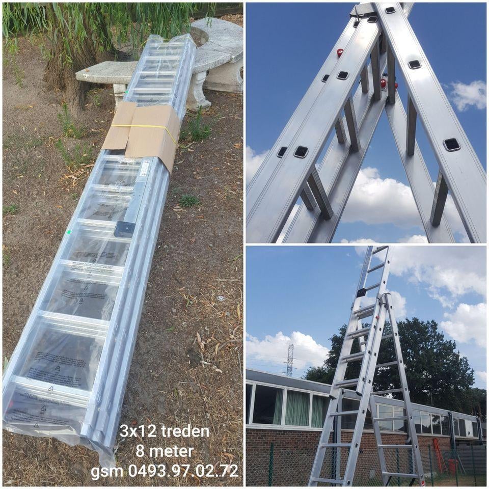 nieuwe ladders 3x12 treden, Doe-het-zelf en Bouw, Ladders en Trappen, Ophalen, Nieuw, Ladder