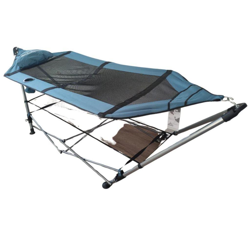 Hangmat met opvouwbaar frame voor binnen en buiten 1-persoon, Tuin en Terras, Hangmatten, Nieuw, Eenpersoons, Met standaard, Inklapbaar