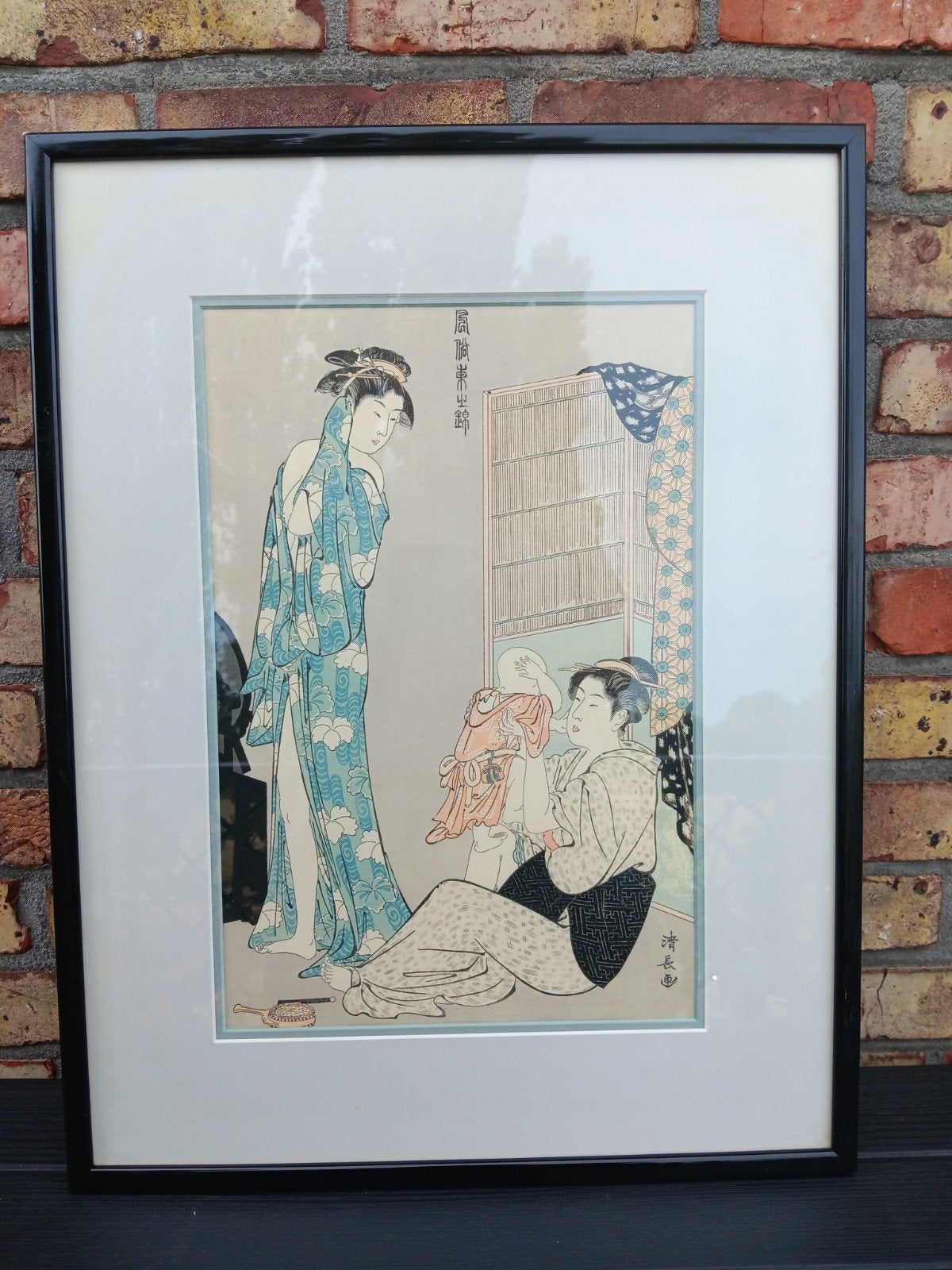 Japanse houtsnede(Ukiyo-e)Torii Kiyonaga(1752-1815)ingelijst, Ingelijst, Ophalen, Houtsnede