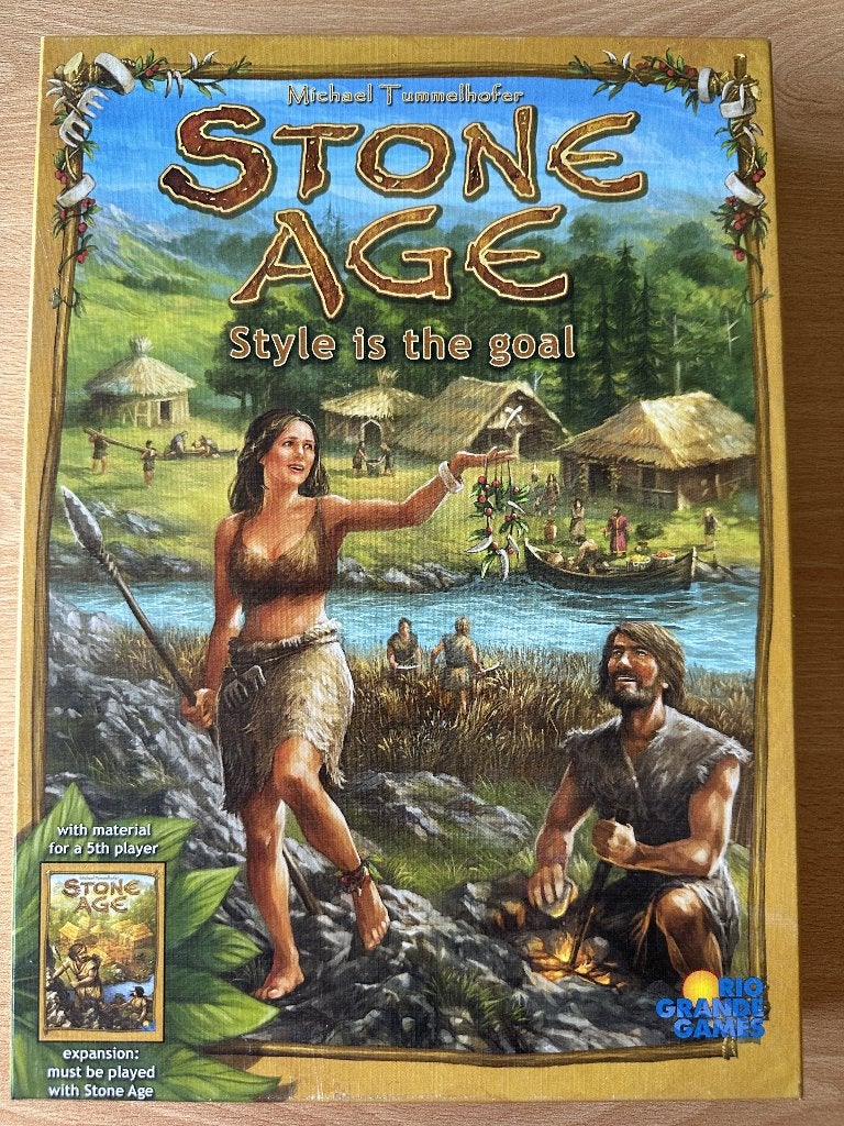 Bordspel Stenen Tijdperk: Uitbreiding "Style is the goal", Een of twee spelers, Ophalen of Verzenden, Zo goed als nieuw, Rio Grande Games
