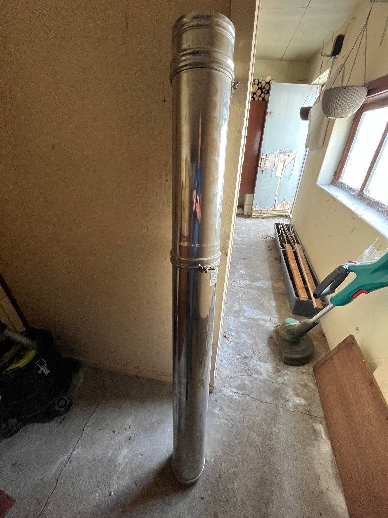Tuyau de poêle double paroi isolé 80 125 INOX, Neuf, Inox, 80 mm ou plus, Enlèvement