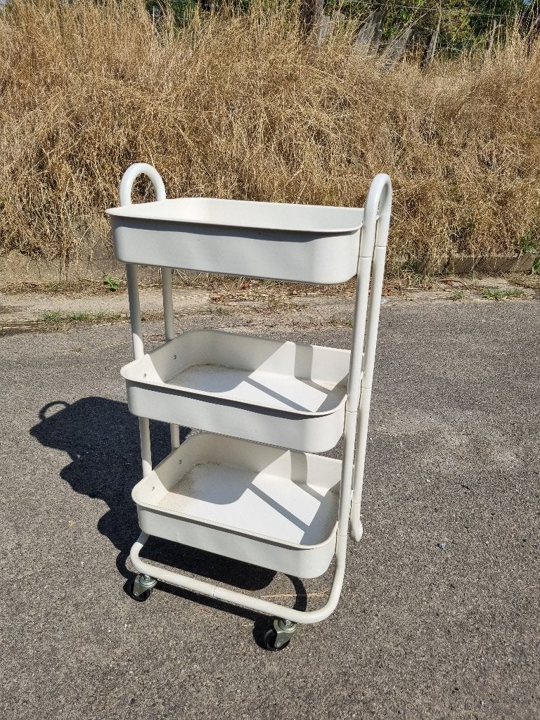 Trolley wit, Minder dan 55 cm, Metaal of Aluminium, Ophalen of Verzenden, Zo goed als nieuw