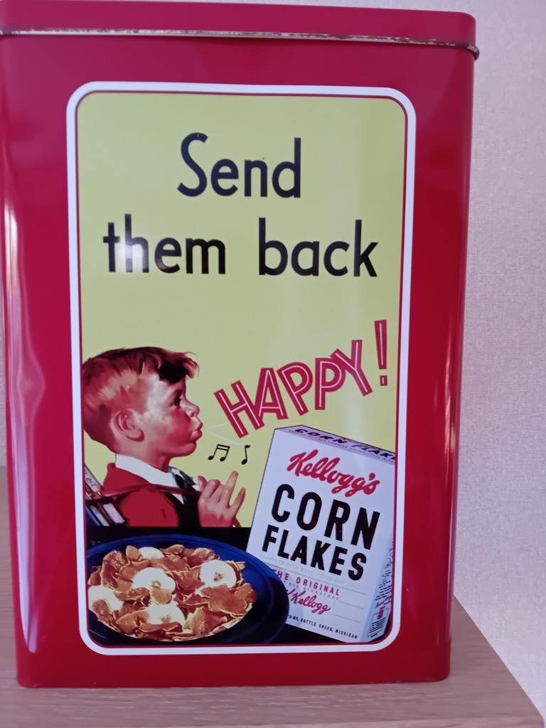 Blikken doos van Kellogg, Enlèvement