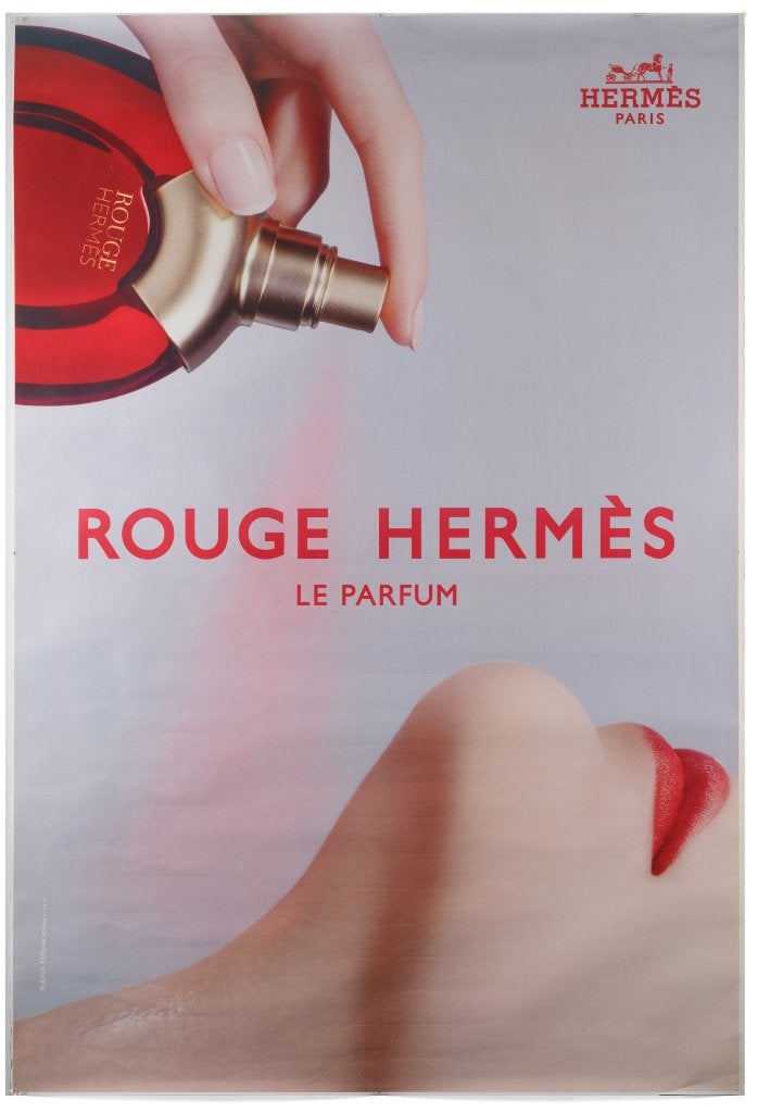 ROUGE HERMES le parfum - Affiche - 170 x 120 cm - Menthe, Collections, Enlèvement ou Envoi, Comme neuf, Autres types