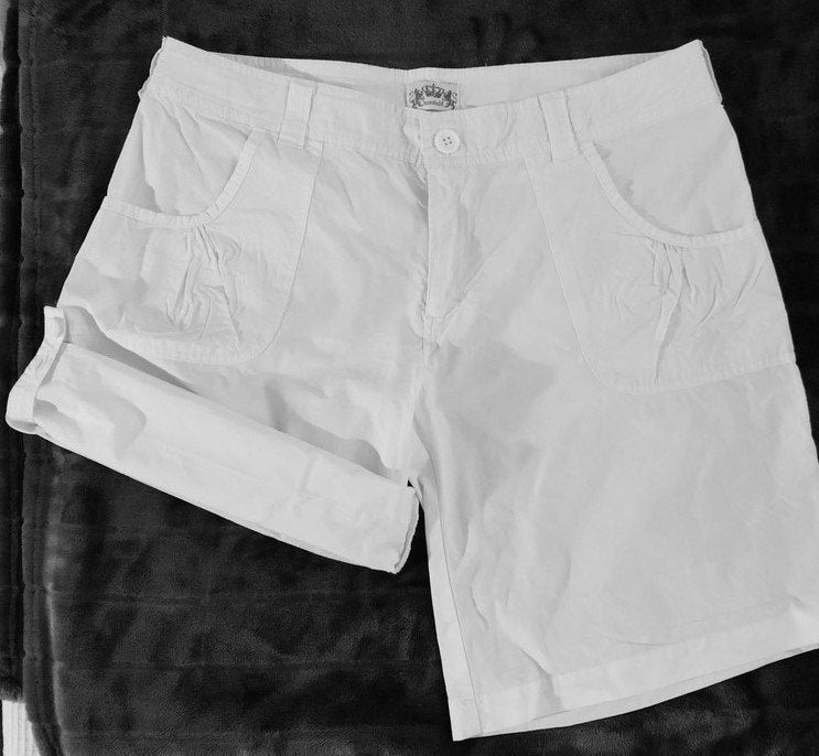 Madonna : nieuw wit bermuda cargo broek short 3-standen , S, Kort, Wit, Nieuw, Ophalen of Verzenden