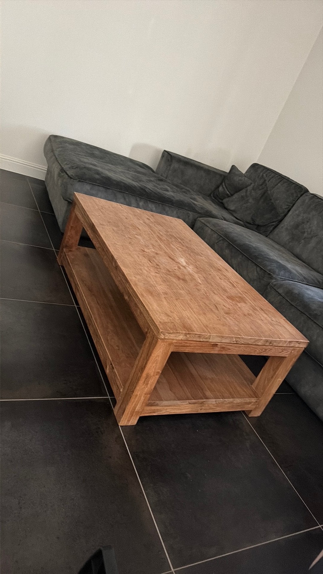 Salontafel in teak, Huis en Inrichting, Ophalen, Gebruikt, Rechthoekig, Teakhout