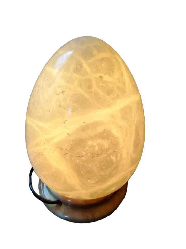 21 cm hoge stenen eierlamp, Ophalen