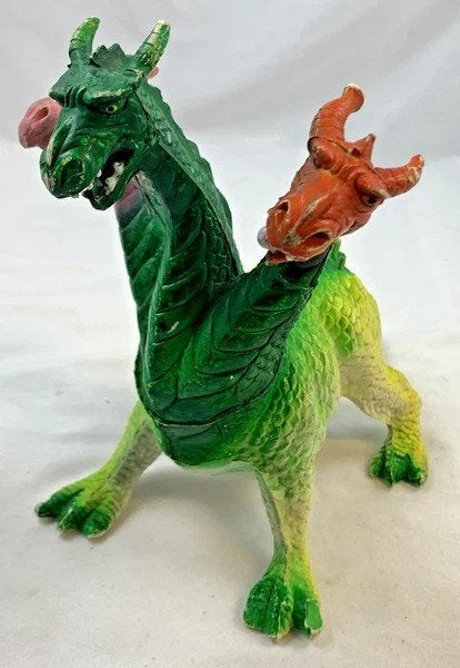 Figurine vintage en forme de monstre dragon à trois têtes de, Envoi, Comme neuf