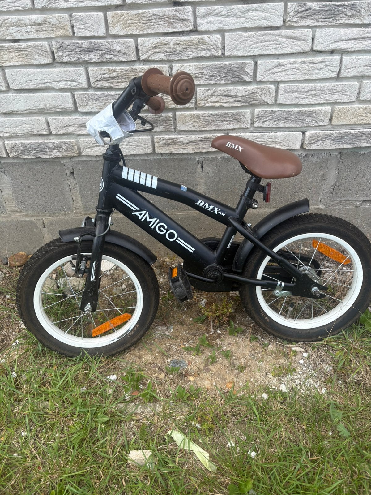 Amigo BMX kinderfiets 14 inch – Zwart – Zeer goede staat, Fietsen en Brommers, Ophalen, Zo goed als nieuw, Terugtraprem