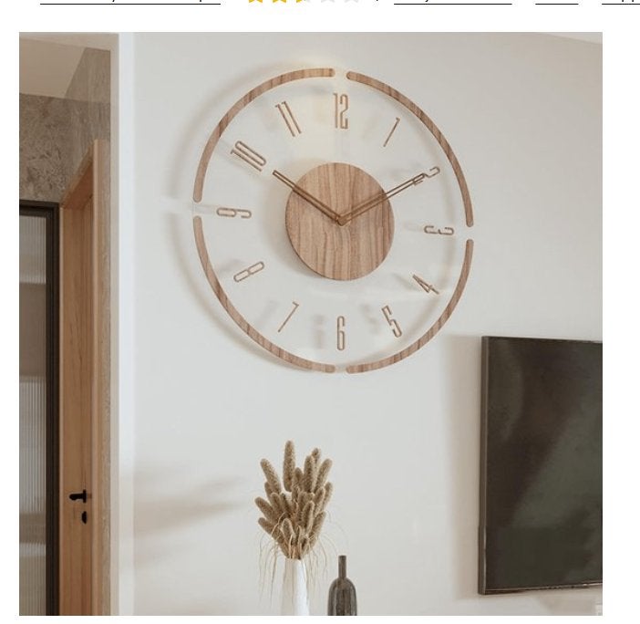 Vintage houten wandklok, Ophalen, Wandklok, Vintage, Analoog