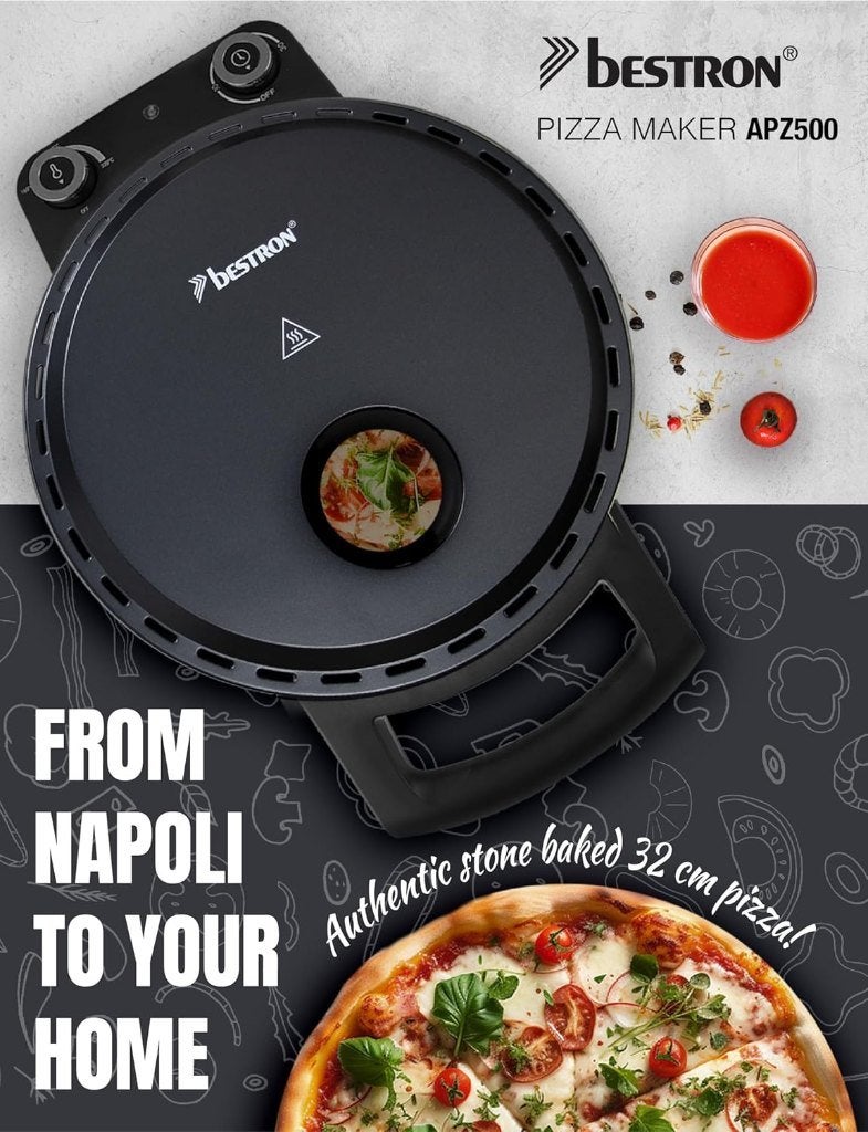 Bestron APZ500BL Pizza Oven, Elektronische apparatuur, Contactgrills, Ophalen of Verzenden, Nieuw