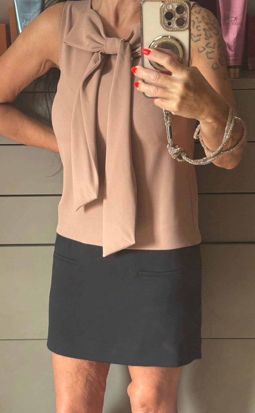 Maje robe bicolore 36, Vêtements | Femmes, Enlèvement ou Envoi, Comme neuf, Beige