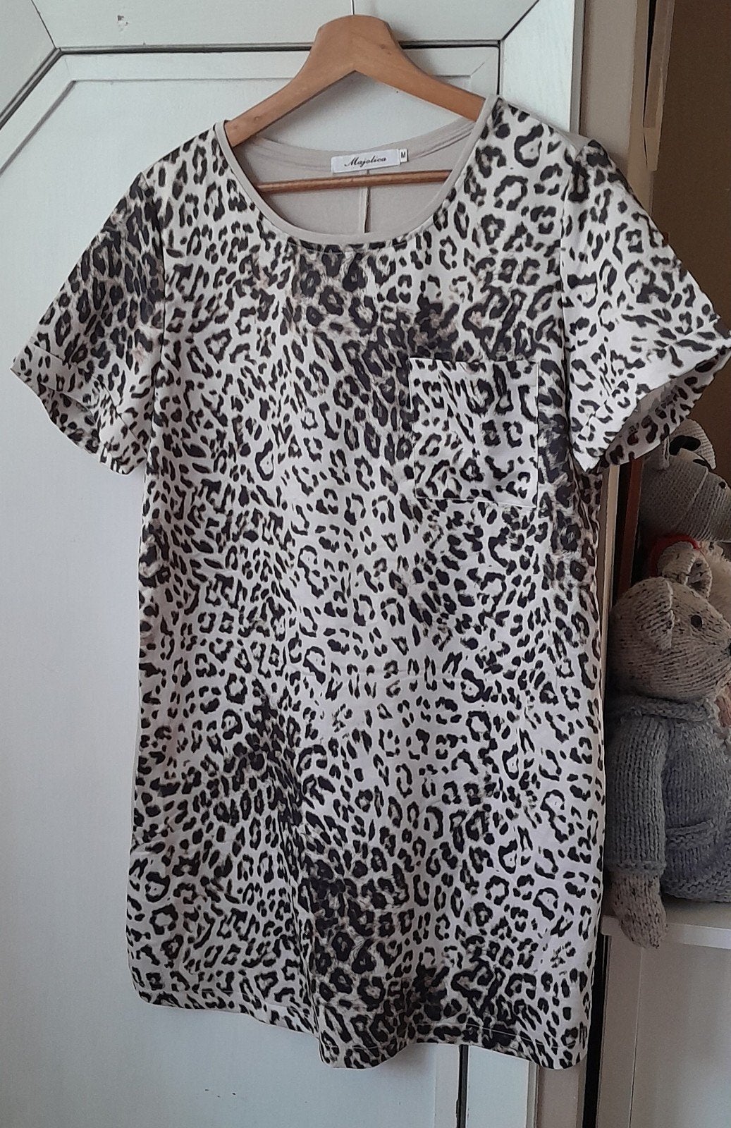 Prachtig luipaard jurkje medium., Ophalen of Verzenden, Zo goed als nieuw, Maat 38/40 (M)