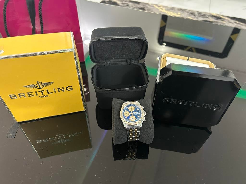 Breitling heren horloge 39mm met diamant bezel, Handtassen en Accessoires, Horloges | Heren, Ophalen, Zo goed als nieuw, Breitling
