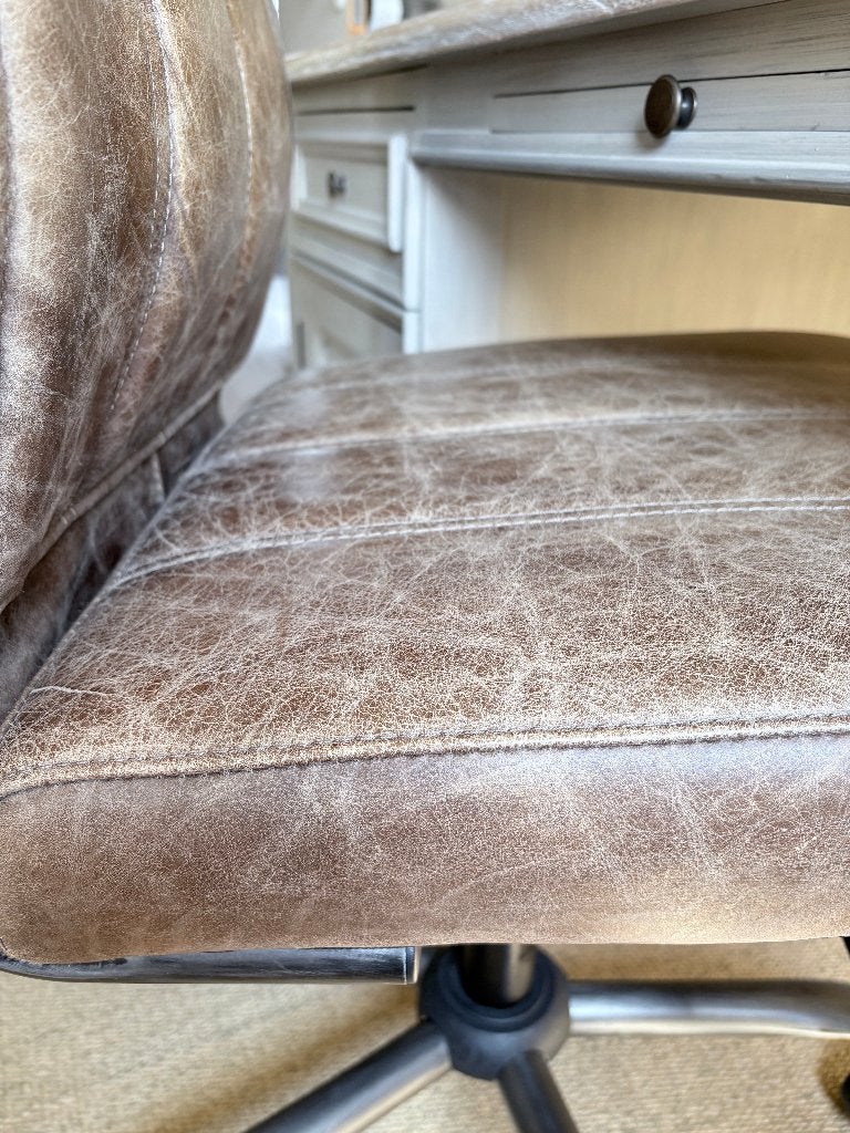 Bureaustoel 100% leder als nieuw merk Sarah Mo, Ophalen, Ergonomisch, Zo goed als nieuw, Bureaustoel