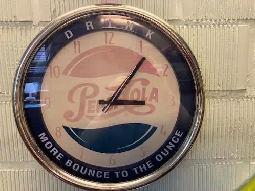 Vintage grote Pepsi wandklok., Ophalen, Gebruikt, Overige typen